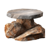 AI generated Rock stone podium png isolated on transparent background