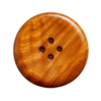 AI generated Round wooden button png isolated on transparent background