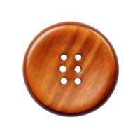 AI generated Round wooden button png isolated on transparent background