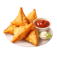 AI generated Samosas dish png isolated on transparent background