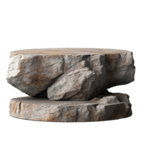 AI generated Rock stone podium png isolated on transparent background