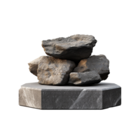ai gegenereerd rots steen podium PNG geïsoleerd Aan transparant achtergrond