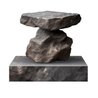 AI generated Rock stone podium png isolated on transparent background