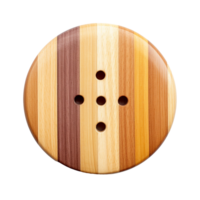 AI generated Round wooden button png isolated on transparent background