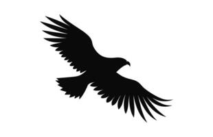 A Flying Hawk Bird Silhouette Vector isolated on a white background