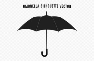 An Umbrella vector black Silhouette isolated on a white background