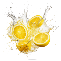 AI generated Fruity lemon juice isolated on transparent background png