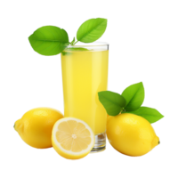 AI generated Fruity lemon juice isolated on transparent background png