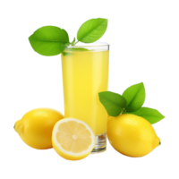 ai généré fruité citron jus isolé sur transparent Contexte png