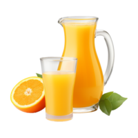 ai gerado fresco laranja fruta suco isolado em transparente fundo png