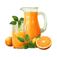 AI generated Fresh orange fruit juice isolated on transparent background png