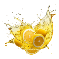 AI generated Fruity lemon juice isolated on transparent background png