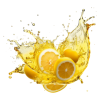 ai généré fruité citron jus isolé sur transparent Contexte png