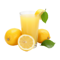ai generado sabroso limón jugo aislado en transparente antecedentes png
