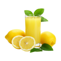 ai généré fruité citron jus isolé sur transparent Contexte png