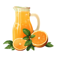 AI generated Fresh orange fruit juice isolated on transparent background png