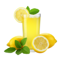 ai généré fruité citron jus isolé sur transparent Contexte png