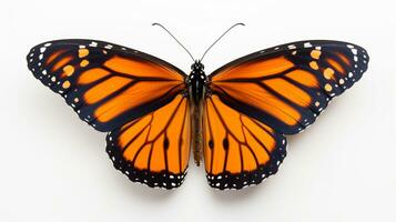 AI generated Monarch Butterfly isolated on white background. Generative AI photo