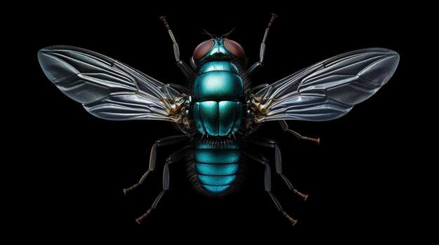 AI generated Photo of Bluebottle Fly isolated on white background. Generative AI