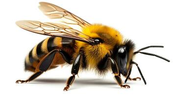 AI generated Photo of Bumblebee isolated on white background. Generative AI