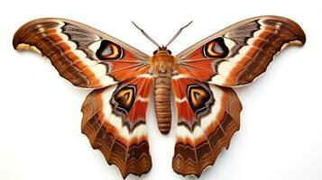 AI generated Photo of Atlas Moth isolated on white background. Generative AI