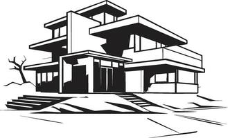 Elegant Residence Symbol Stylish House Idea Vector Icon Contemporary Abode Emblem Modern House Design Vector Icon