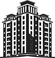 Metropolis Silhouette Multifloor Cityscape Vector Emblem Downtown Skylinescape Multifloral Building in Vector Icon