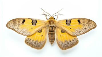 AI generated Photo of Oakworm Moth isolated on white background. Generative AI