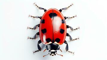 AI generated Photo of Ladybird Beetle isolated on white background. Generative AI