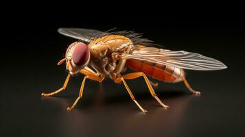 AI generated Photo of Fruit Fly isolated on white background. Generative AI