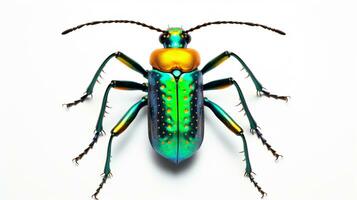 AI generated Photo of Tiger Beetle isolated on white background. Generative AI