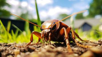 AI generated Photo of Cockroach on a ground. Generative AI