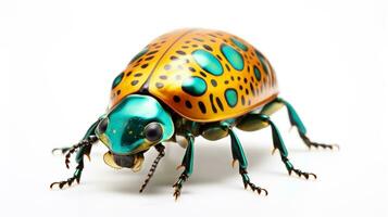 AI generated Photo of Tortoise Beetle isolated on white background. Generative AI