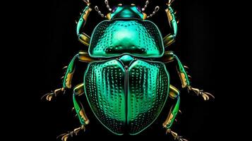 ai generado foto de japonés escarabajo aislado en blanco antecedentes. generativo ai