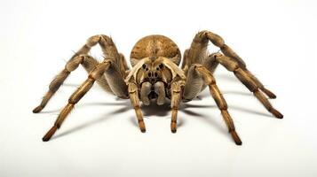 AI generated Photo of Wolf Spider isolated on white background. Generative AI