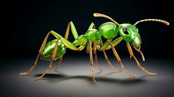 AI generated Photo of Green Ant isolated on white background. Generative AI