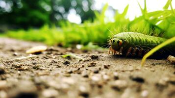 AI generated Photo of Caterpillar on a ground. Generative AI