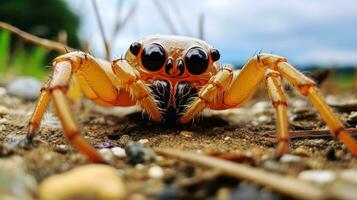AI generated Photo of Crab Spider on a ground. Generative AI
