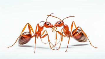 AI generated Photo of Red Imported Fire Ant isolated on white background. Generative AI