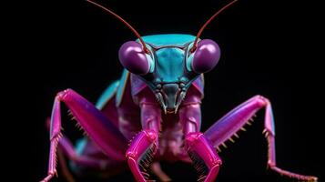 AI generated Photo of Orchid Mantis isolated on white background. Generative AI