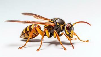 AI generated Photo of Paper Wasp isolated on white background. Generative AI