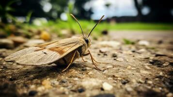 AI generated Photo of Jumping Bean Moth on a ground. Generative AI