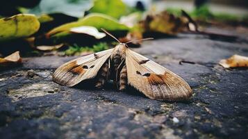 AI generated Photo of Jumping Bean Moth on a ground. Generative AI
