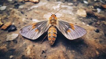 AI generated Photo of Indian Meal Moth on a ground. Generative AI