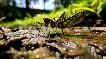 ai generado foto de palo insecto en un suelo. generativo ai