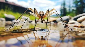 ai generado foto de agua strider en un suelo. generativo ai