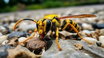 AI generated Photo of Yellow Jacket on a ground. Generative AI