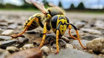 AI generated Photo of Yellow Jacket on a ground. Generative AI