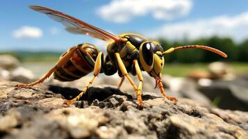 AI generated Photo of Wasp on a ground. Generative AI
