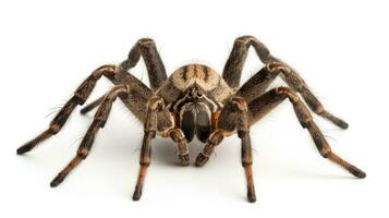 AI generated Photo of Wolf Spider isolated on white background. Generative AI